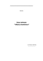Реферат 'Ilonas Leimanes darbs "Vilkaču mantiniece"', 1.