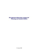 Реферат 'Management Information Systems for Planning and Control in Multinational Compani', 1.