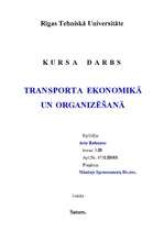 Реферат 'Transporta ekonomika un organizēšana', 1.
