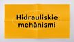 Презентация 'Hidrauliskie mehānismi', 1.