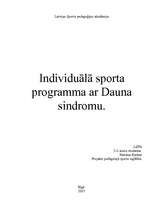 Реферат 'Individuālā sporta programma audzēknim ar Dauna sindromu', 1.