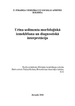 Реферат 'Urīna sedimenta morfoloģiskā izmeklēšana un diagnostiskā interpretācija', 1.