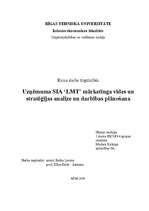 Реферат 'Uzņēmuma SIA "Latvijas Mobilais Telefons" mārketinga vides un stratēģijas analīz', 1.