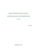Реферат 'Industriālā ekoloģija. Ekoloģiskais metabolisms', 1.