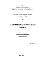 Реферат 'Globalizācijas ekonomiskie aspekti', 1.