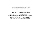 Реферат 'Silikātu rūpniecība Mazsalacas apkārtnē 19.gadsimta beigās un 20.gadsimta sākumā', 1.