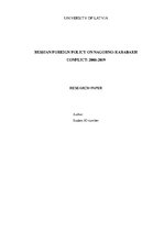 Реферат 'Russian foreign policy on Nagorno-Karabakh conflict: 2008-2019', 1.