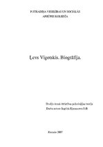 Конспект 'Ļevs Vigotskis. Biogrāfija', 1.