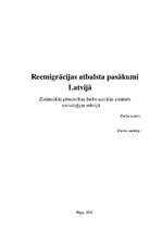 Реферат 'Reemigrācijas atbalsta pasākumi Latvijā', 1.