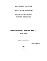 Конспект 'Main Contemporary Directions in the EU Integration', 1.