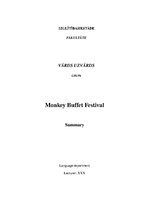 Реферат 'Monkey Buffet Festival, Summary', 1.