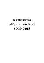 Конспект 'Kvalitatīvās pētījumu metodes socioloģijā', 1.