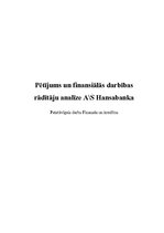 Реферат 'Pētījums un finansiālās darbības rādītāju analīze AS "Hansabanka"', 2.