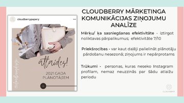 Презентация 'Integrētās mārketinga komunikācijas novērtēšana - Cloudberry', 13.