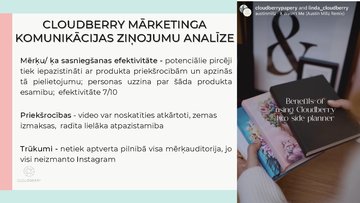 Презентация 'Integrētās mārketinga komunikācijas novērtēšana - Cloudberry', 14.