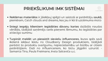 Презентация 'Integrētās mārketinga komunikācijas novērtēšana - Cloudberry', 20.