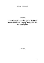 Реферат 'The Description and Analysis of the Main Characters in the Traged "King Lear" by', 1.