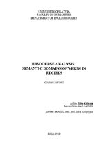 Реферат 'Discourse Aanalysis: Semantic Domains of Verbs in Recipes', 1.