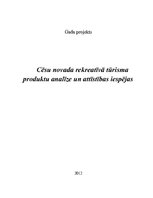 Реферат 'Cēsu novada rekreatīvā tūrisma produktu analīze un attīstības iespējas', 1.