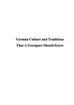 Эссе 'German Culture and Traditions That A Foreigner Should Know', 1.