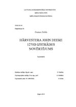 Дипломная 'Hārvestera "John Deere 1270D" izstrādes novērtējums', 1.