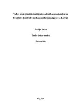 Реферат 'Valsts nodrošinātās juridiskās palīdzības pieejamība un kvalitātes kontroles meh', 1.