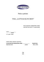 Отчёт по практике 'Prakses pārskats VSIA "Latvijas koncerti"', 1.