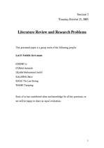 Реферат 'Literature Review and Research Problems', 1.