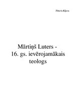 Реферат 'Mārtiņš Luters - 16.gadsimta ievērojamākais teologs', 1.