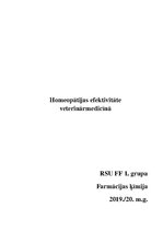Реферат 'Homeopātijas efektivitāte veterinārmedicīnā', 1.