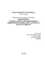 Эссе 'Ergonomikas problēmas datorklasēs Latvijas un Lietuvas skolās', 1.