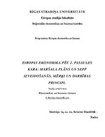 Конспект 'Eiropas ekonomika pēc Otrā pasaules kara: Maršala plāns un SEPP izveidošanās, mē', 1.