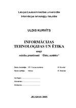 Эссе 'Informācijas tehnoloģijas un ētika', 1.