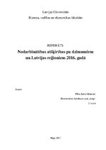 Реферат 'Nodarbinātības atšķirības starp dzimumiem un Latvijas reģioniem 2016.gadā', 1.