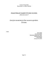 Реферат 'Latvijas tautsaimniecības nozares apraksts. Tūrisms', 1.