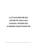 Реферат 'Latvijas Republikā notikušā 1934.gada 15.maija apvērsuma juridisks raksturojums', 1.