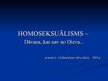 Презентация 'Homoseksuālisms kā sociāla problēma', 1.