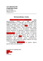 Образец документа 'A/s "Air Baltic Corporation" rekomendācijas vēstule', 1.