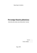 Реферат 'Personīgo finanšu plānošana
Zinātniski pētnieciskais darbs Matemātika II sekcij', 1.