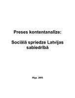 Реферат 'Preses kontentanalīze: sociālā spriedze Latvijas sabiedrībā', 1.