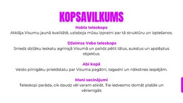 Презентация 'Habla teleskops, Džeimsa Veba teleskops', 13.