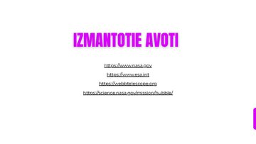 Презентация 'Habla teleskops, Džeimsa Veba teleskops', 14.