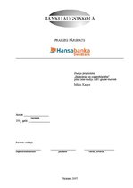 Отчёт по практике 'Prakse a/s "Hansabanka"', 1.