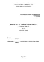 Реферат 'Approaches to Learning at University: Learning Styles', 1.