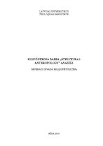 Реферат 'K.Levī-Strosa darba "Structural Anthropology" analīze', 1.