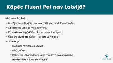 Презентация 'Inovatīva produkta virzīšana Fluent Pet', 10.