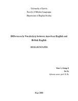 Реферат 'Differences in Vocabulary between American English and British English', 1.