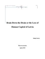 Реферат 'Brain Down the Drain or the Loss of Human Capital of Latvia', 1.