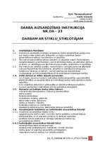 Образец документа 'Darba aizsardzības instrukcija darbam ar stiklu', 1.