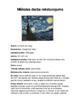 Конспект 'Gleznas raksturojums. Vinsents van Gogs "Zvaigžņotā nakts"', 1.